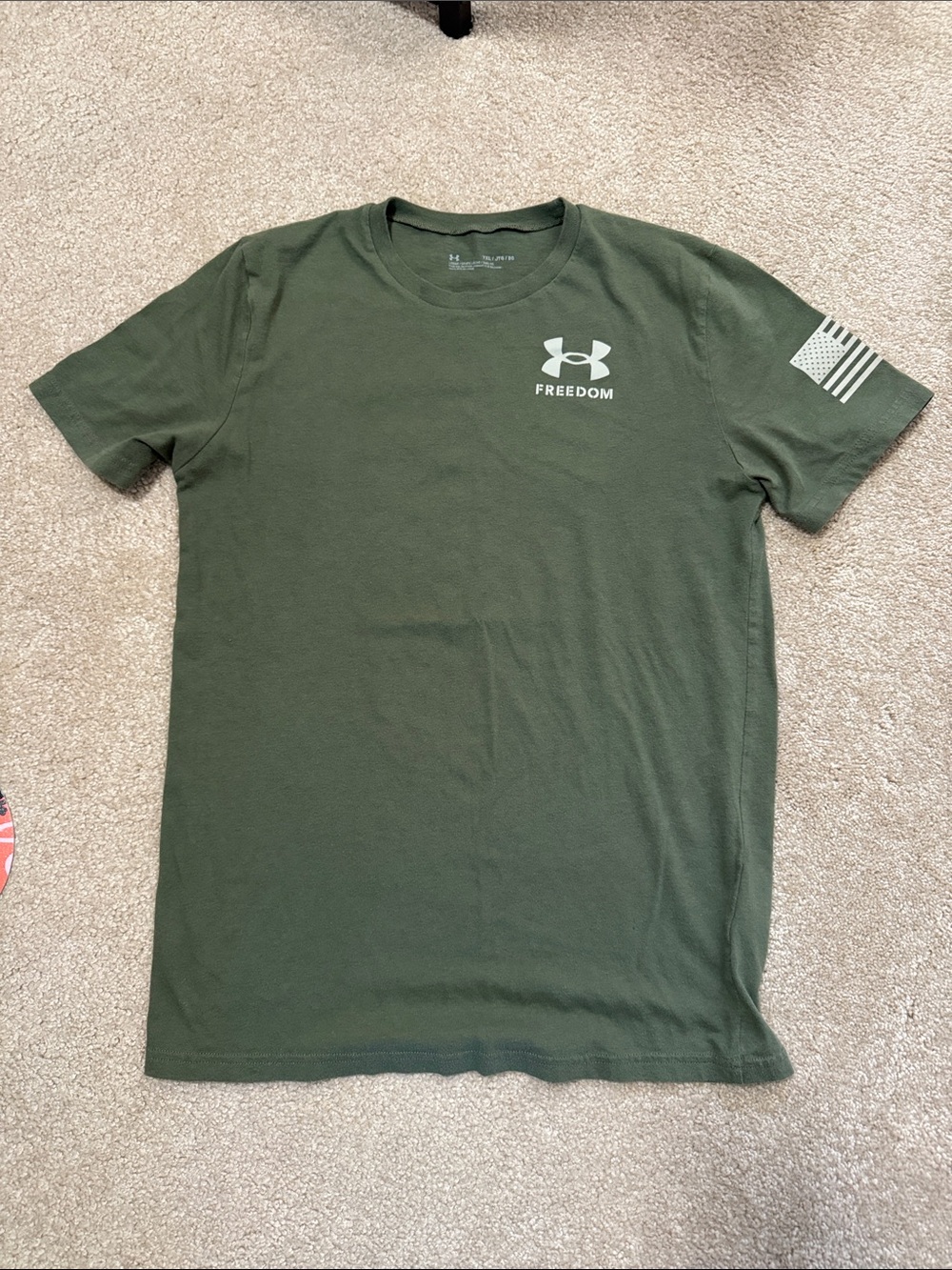 Boy’s Under Armour Olive Green 'Freedom' Short Sleeve Tee